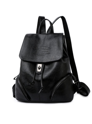 Soft Leather Large Capacity Backpack
