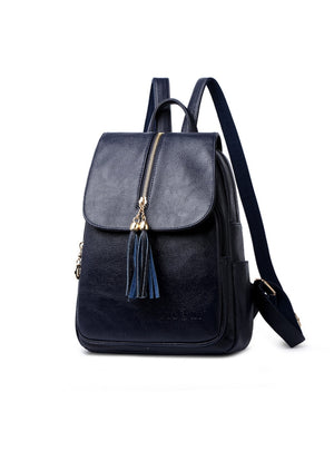Fashion Travel Soft Leather Large Capacity Backpack