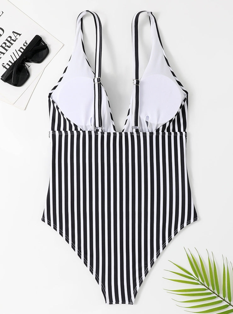 V-Neck Halter Neck Backless Swimsuit