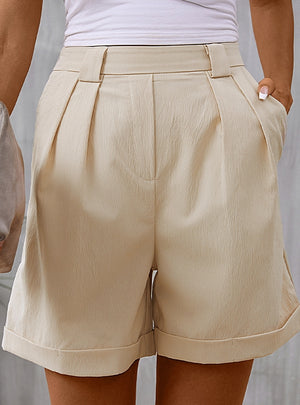 Solid Color Casual Pocket Shorts