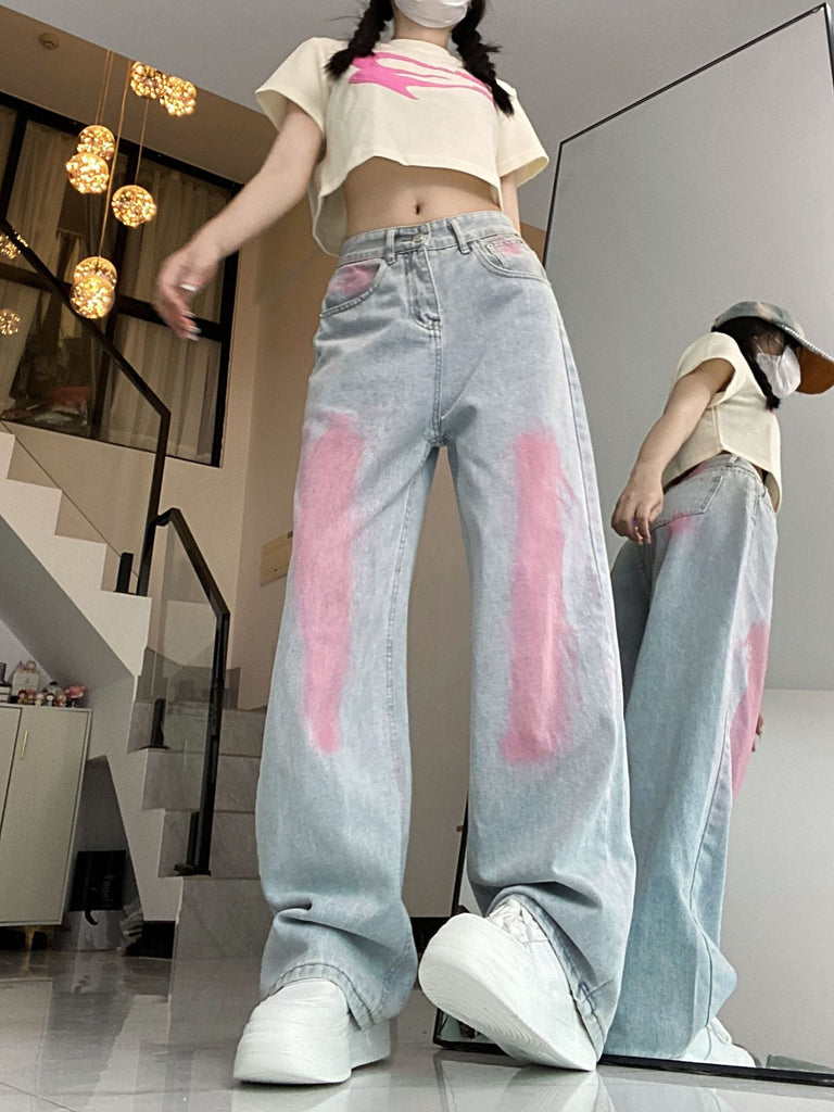 Jeans Vintage Tsubi - Coupe Wide Leg Avec Imprimé Graffiti - Taille 8 - Neuf Sans étiquettes