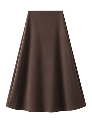 Brown High Waist Slim Mid-length Skirt