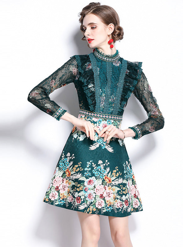 Sequin Spliced Mesh Adjustable Strap Dress main image 1