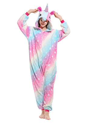 Women Pajama Rainbow Stars Fish Unicorn Suit