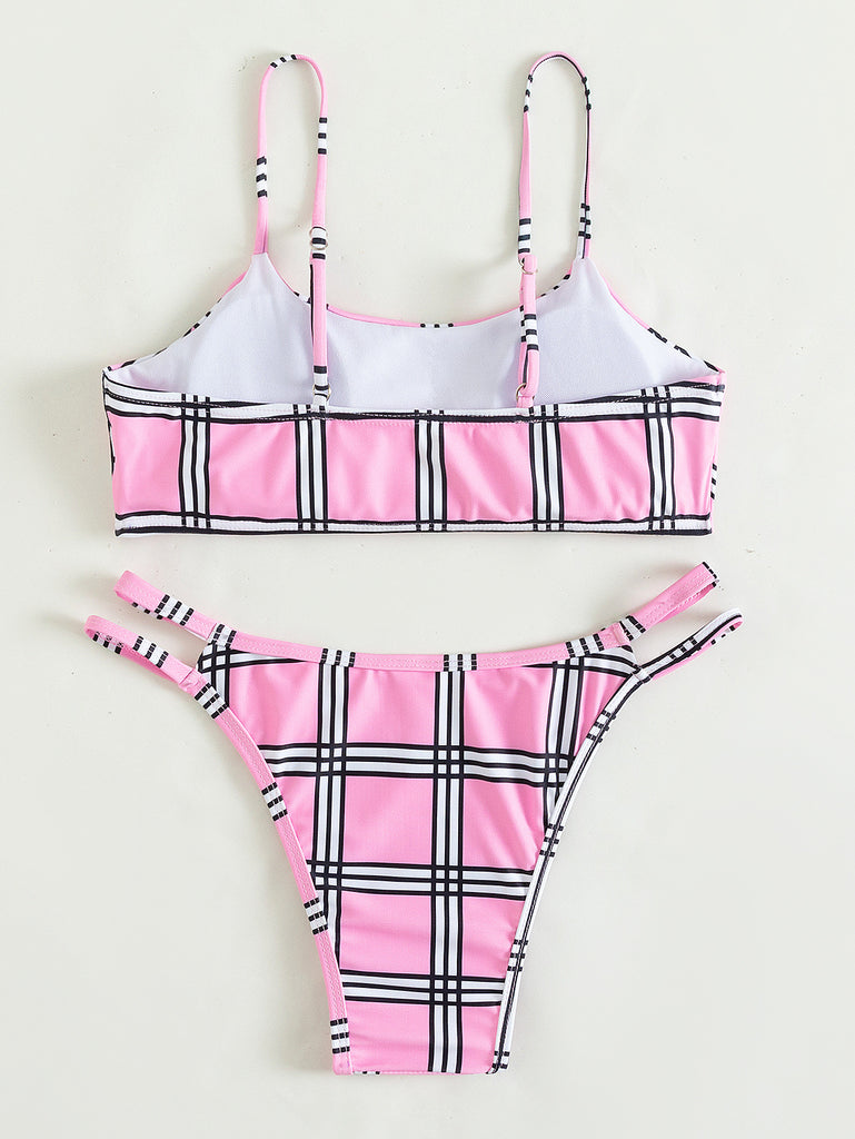 Sexy Gradient Tie Dye Print Micro Thong String Halter Swimwear