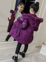 Girls' Winter Cotton-Padded Jacket Coat