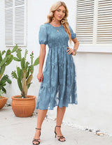 Summer Short-sleeved Printed Dress