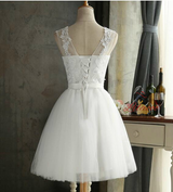 Gray Tulle Lace Homecoming Dress