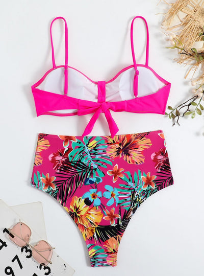 Sexy Ladies Split High Waist Swimsuit