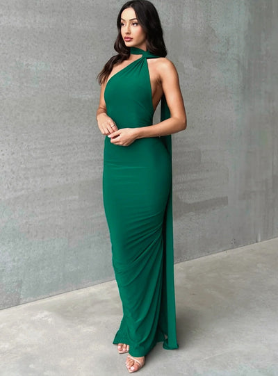 Sexy Backless Pleated Slim Sleeveless Dress