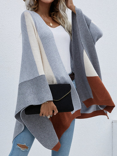 Plaid Loose Knit Cardigan Coat Sweater