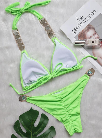 Split Strap Diamond Swimsuit