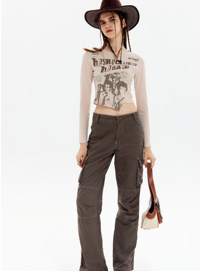 Retro Printed Long Sleeve T-Shirt