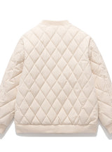 Retro Rhombic Baseball Cotton-padded Jacket
