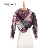 Autumn and Winter Plaid Triangle Scarf