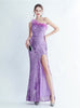 Mermaid Sequins One Shoulder Split Prom Dress