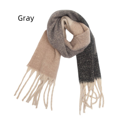 Thickened Coarse Tassel Jacquard Geometric Scarf