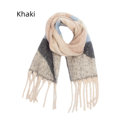 Geometric Thick Tassels Thick Warm Scarf