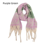 Women Thick Fringed Leaf Scarf