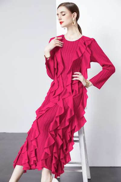 Pleated Ruffled Three-dimensional Loose Dress