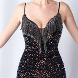 Spaghetti Straps Sequins Beading Prom Dress