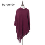 Knitted Hooded Cloak Shawl Pullover Cloak