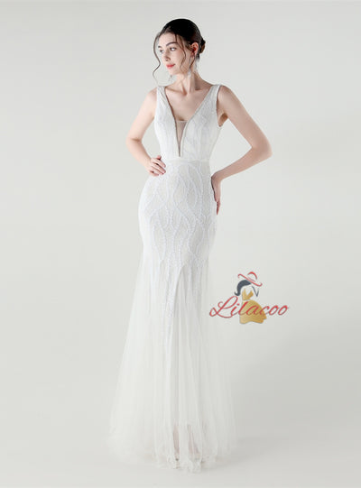 Sexy Sequins V-neck Prom Dress