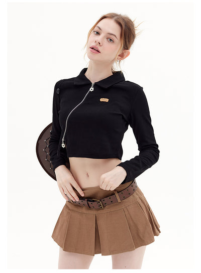 Zipper Up Long Sleeve Shirt