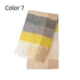 Thick-bearded Four-grid Thick Double-sided Plaid Scarf