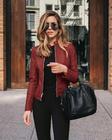 Fashion Leather PU Suit Jacket