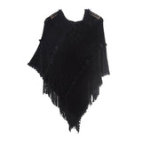 Bat Sweater Solid Color Hollow Knit Shawl