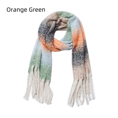 Thick Tassel Gradient Scarf Shawl