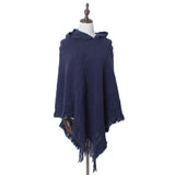 Knitted Shawl Hooded Pullover Cloak