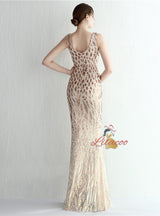 Mermaid V-neck Sequins Prom Dress