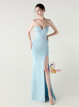 Mermaid Spaghetti Straps Beading Prom Dress