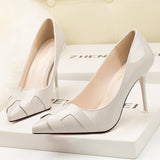 Pointed Solid Patent Leather Pumps