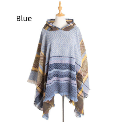 Women Cape Hooded Shawl Cloak