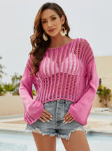 Hook Blouse Openwork Cover Up