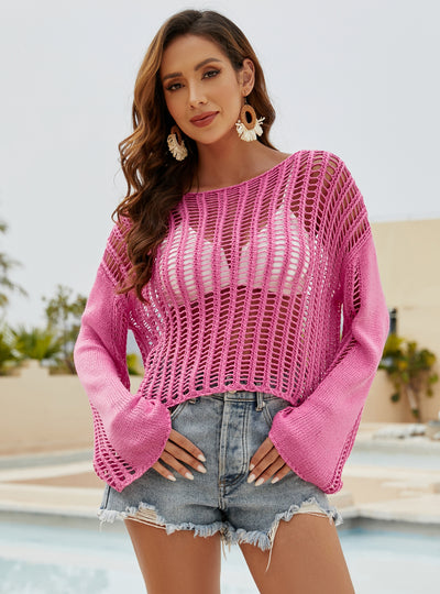 Hook Blouse Openwork Cover Up