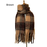 Thickened Thick Fringed Striped Scarf