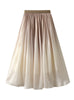 High Waist Slim Gradient Yarn Skirt