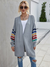 Spliced Loose Sweater Coat