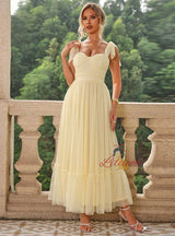 Straps Tulle Long Party Dress