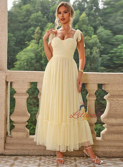 Straps Tulle Long Party Dress