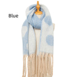 Thickened Jacquard Tassel Polka Dot Scarf