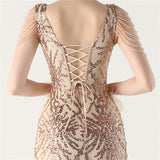 Mermaid Sequins V-neck Beading Prom Dress