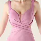 Mermaid Straps Split Pleats Prom Dress