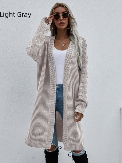 Long Cardigan Solid Color Fashion Sweater