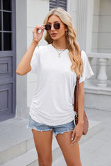 Solid Color Round Neck Short Sleeve T-shirt