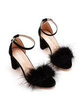 7 cm Thick Round-headed Feather Sandals